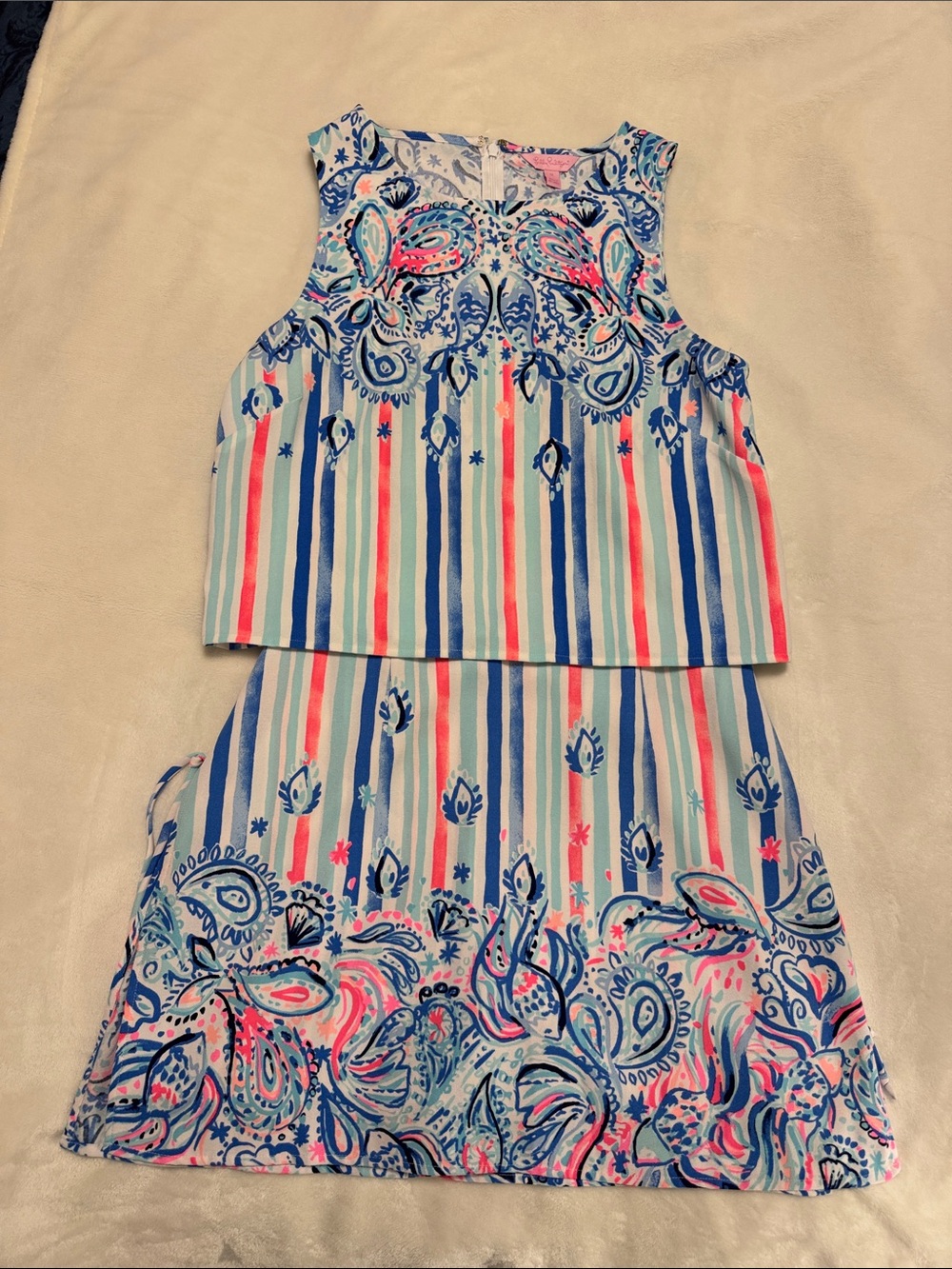 Woman's Lilly Pulitzer Sleeveless Stripe & Paisley jumper  - Blue, Pink